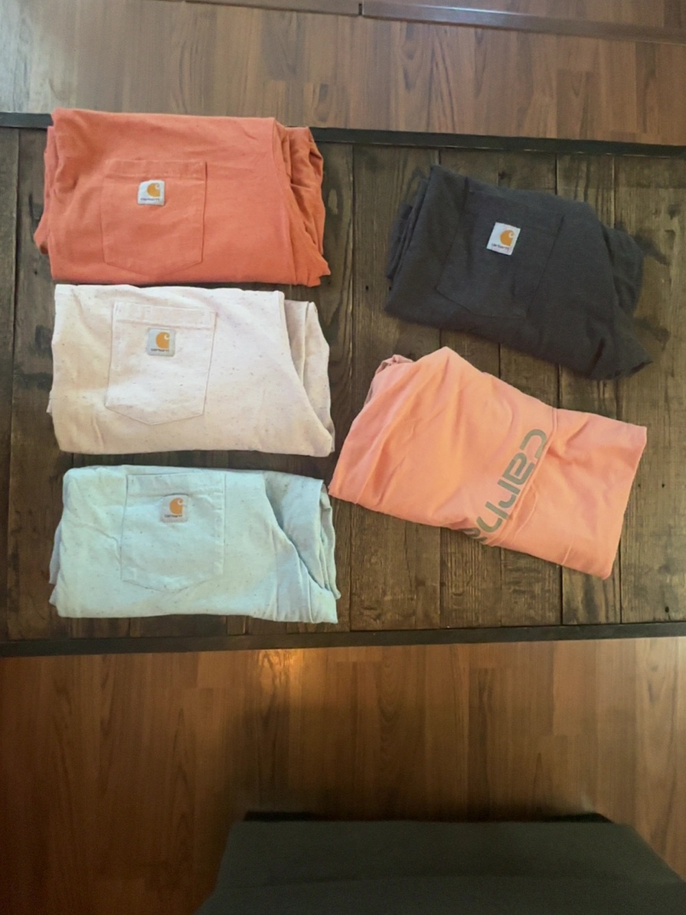 Men’s 2XL - 3 short sleeve, 2 long sleeve
